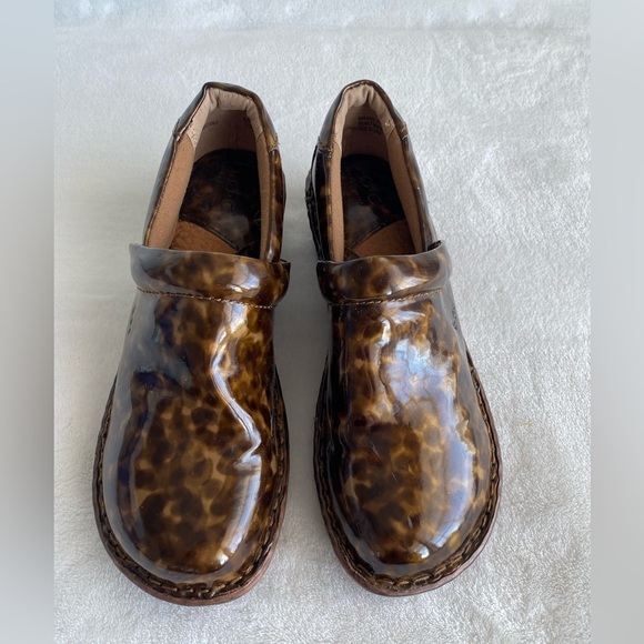 B.O.C. by Born Women's Shoes 8.5 Peggy Tortoiseshell Clogs Brown Leopard Y2K - Picture 2 of 14